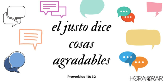 globos de conversación con frase al centro Proverbios 10:32