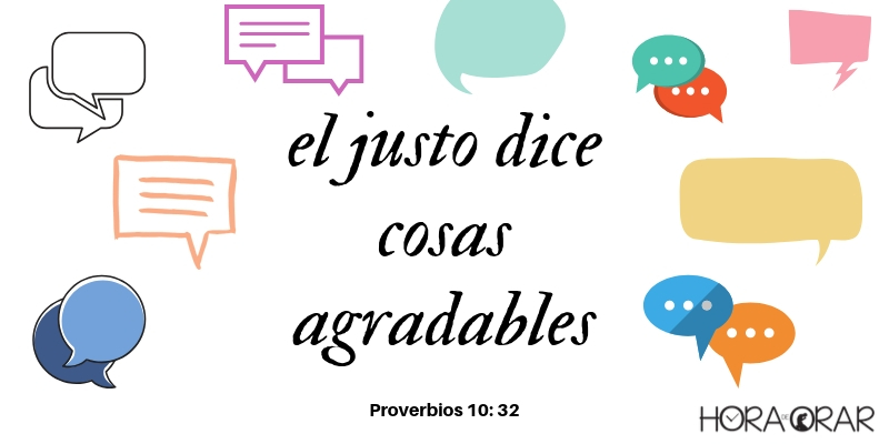 globos de conversación con frase al centro Proverbios 10:32