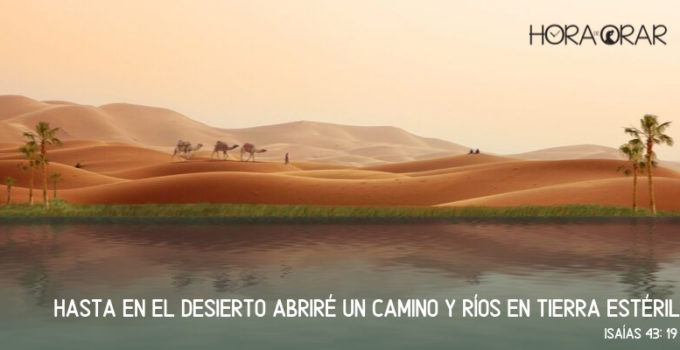 camellos andando en el desierto con un río al lado Isaias 43:19