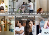 imagens de famílias discutindo diante das crianças. Provérbios 17:1