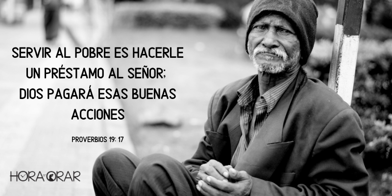 Un anciano que vive en la calle. Proverbios 19: 17