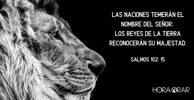 Un león con fondo de pantalla negro. Salmos 102: 15