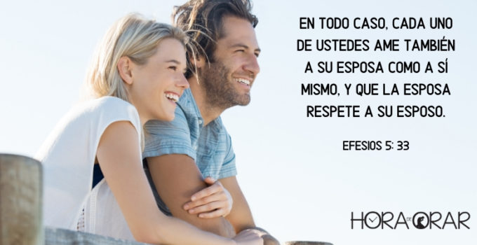 Pareja feliz. Efesios 5: 33