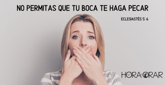 Mujer tapándose la boca. Eclesiastes 5: 6