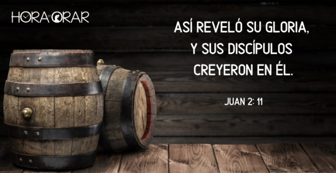 Barriles de vino. Juan 2: 11