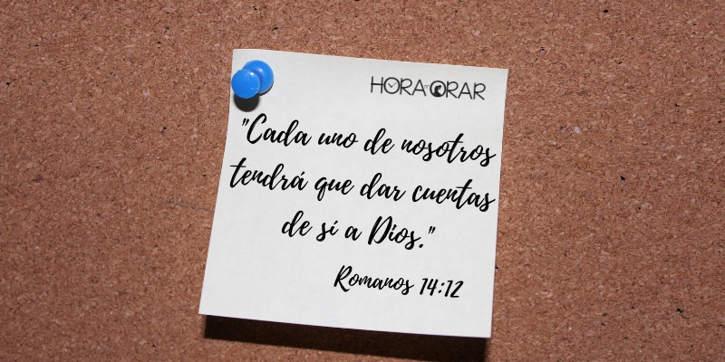 Nota pegada a mural. Romanos 14:12