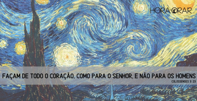 cuadro pintado a mão. Colossenses 3: 23