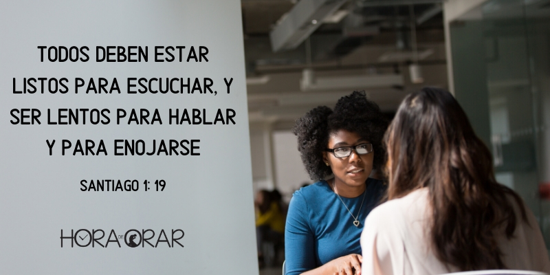 Dos mujeres hablando. Santiago 1: 19