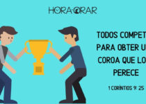 Desenho de dois homens disputando um troféu. 1 Corintios 9: 25