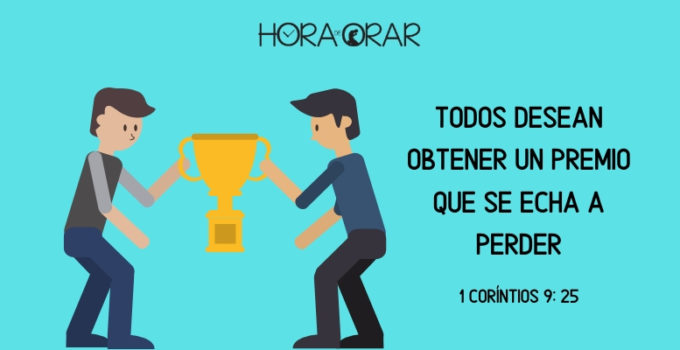 Dibujo de dos hombres disputando un trofeo. 1 Corintios 9:25