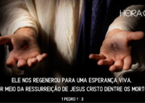 Cristo mostra suas mãos perfuradas. 1 Pedro 1:3