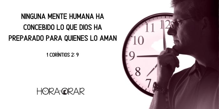 Hombre pensando y reloj al fondo. 1 Corintios 2:9