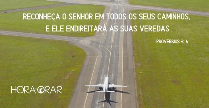 Avião na pista de voo. Proverbios 3: 6