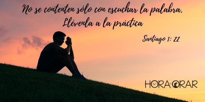 Joven orando. Santiago 1:22