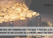 Um bau de moedas de ouro. Filipenses 2:6