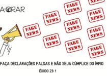 Desenho de um homem com um megafono espalhando Fake News. Exodo 23:1