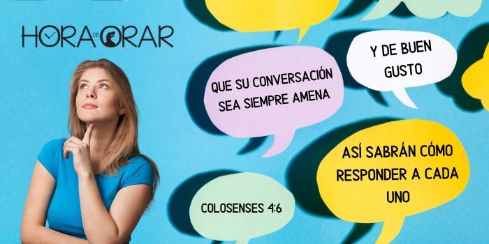 Una mujer y globos de comunicación. Colosenses 4:6