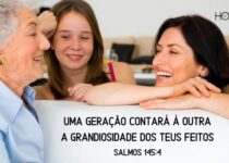 Tres gerações conversando. Salmos 145:4