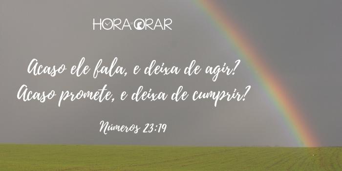 Um arco-íris, o símbolo da promessa de Deus. Números 23:19