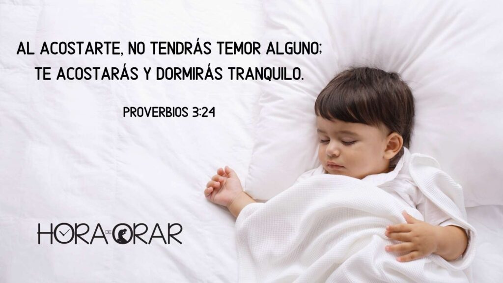 Un bebe dorme bien. Proverbios 3:24