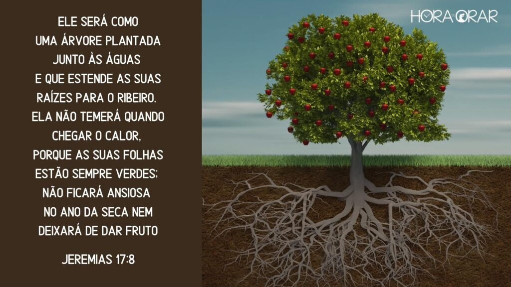 Uma árvore com muitos frutos e uma raíz muito profunda. Jeremias 17:8