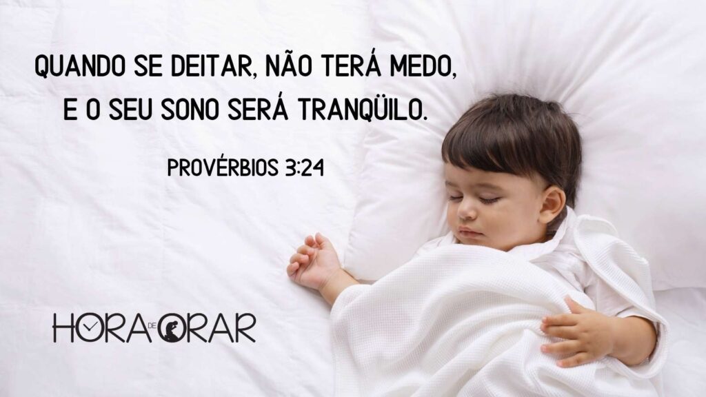 Um bebê dorme tranquilo. Provérbios 3:24