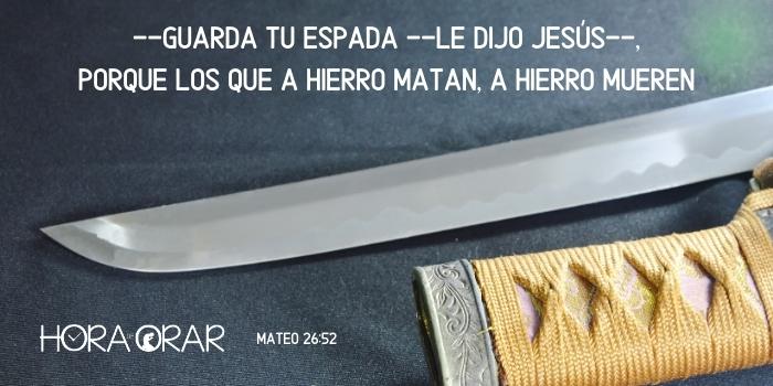 Una espada y su vaina. Mateo 26:52