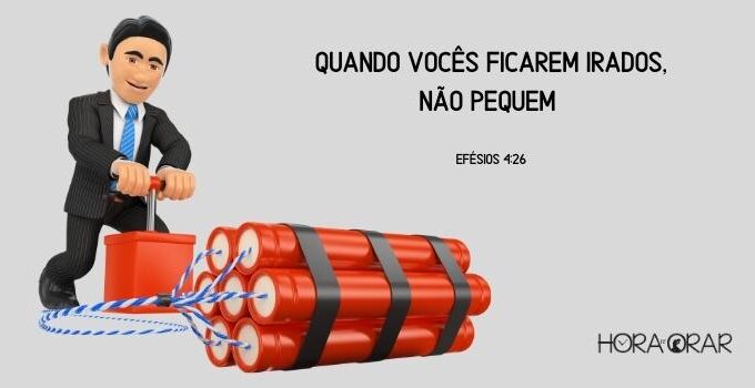 desenho de um homem prestes a detonar uma bomba. Efesios 4:26