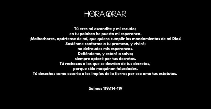 fondo de pantalla negro con el Salmo 119, del verso 114 hasta el 119 escritos en letra blanca.