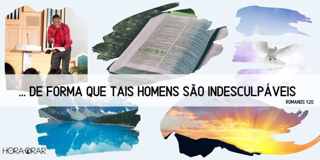 Um pregador, a Biblia, uma pomba e a natureza.