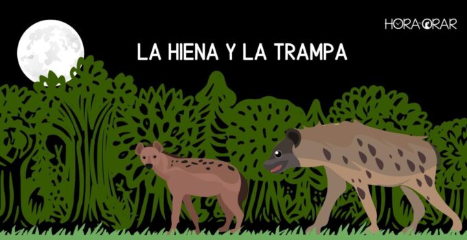 dos hienas caminan en la selva en medio a la noche