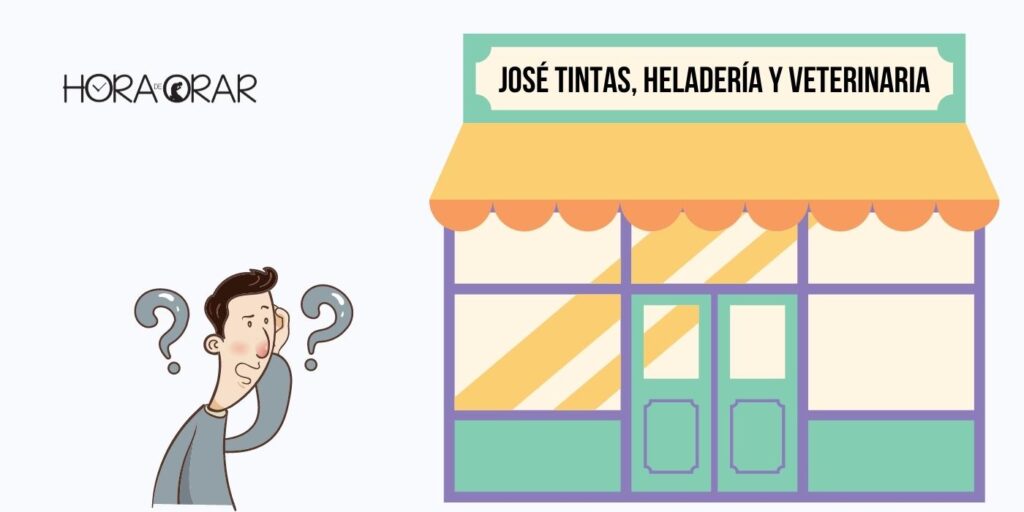 Dibujo de una empresa: Jose tintas, heladeria y veterinaria