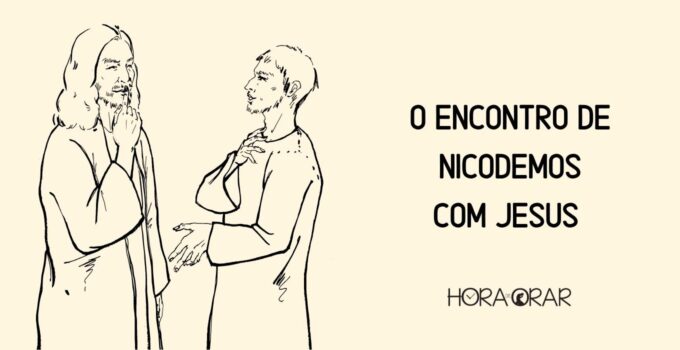 Desenho do encontro de Nicodemos com Jesus