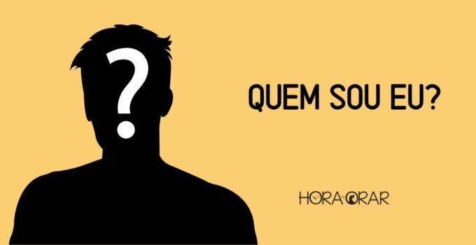 Desenho de um homem com um sinal de interrogação e a pergunta: "Quem sou eu?"