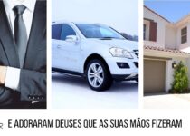 Imagens de um executivo, um carro e uma casa