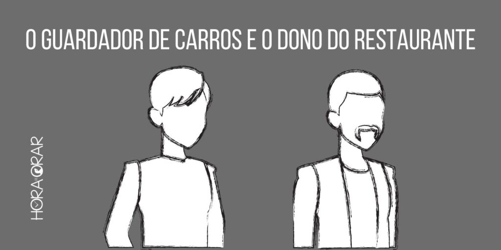 Desenho de dois homens, sem rosto definido