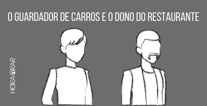 Desenho de dois homens, sem rosto definido