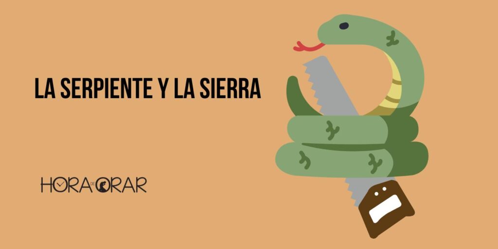 Diseño de una serpiente enrollada con una sierra