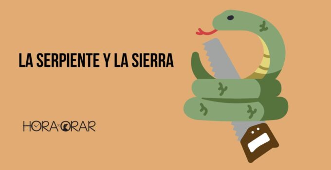 Diseño de una serpiente enrollada con una sierra